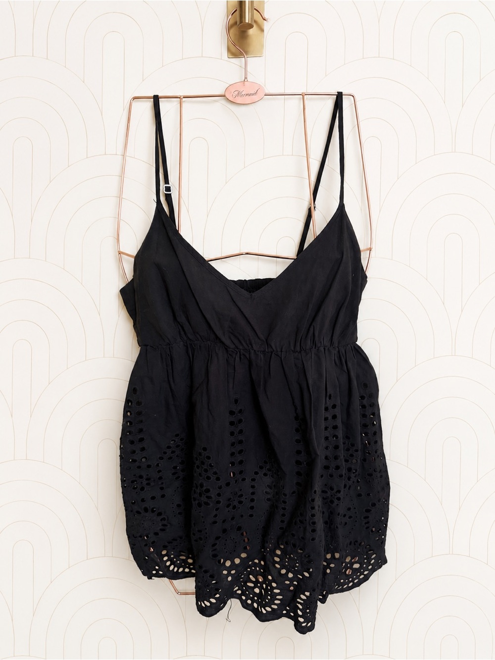 lovestitch Black Eyelet Bodice Babydoll Tank Top